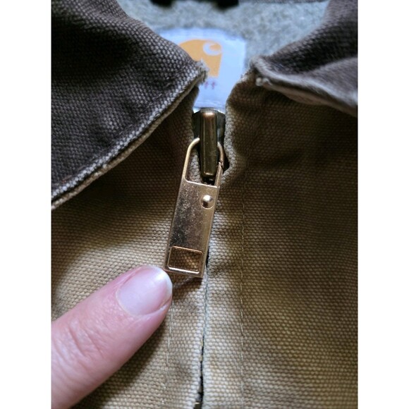 Vintage Carhartt Canvas Ridge Work Jacket Lined Large TALL C61 CML 14806 Tan - Picture 5 of 12